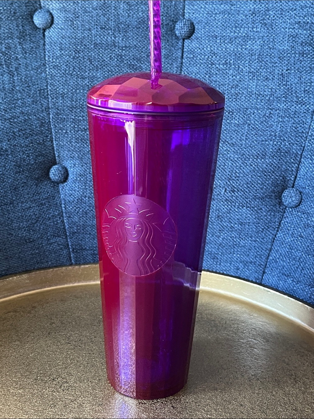 24 oz Starbucks Purple Edge Dome Cold Cup Tumbler